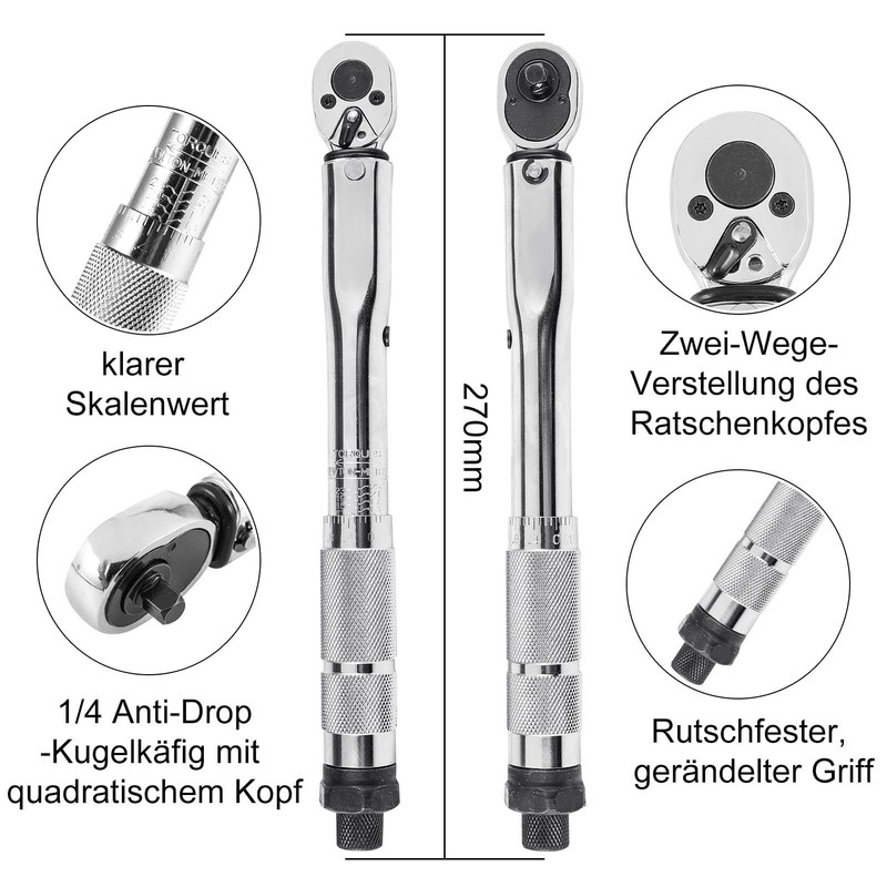 Holdfiturn Torque Wrench Square Drive Adjustable Wrenches, Ratchet Wrench with