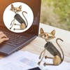 Metal Cat Figurine Innvoative Fun Hand Crafted Spring Cat Sculpture
