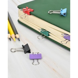 CUARUSUIKA Binder Clips Set,40Pack, 1 in Small Clip, Paper Clips for Office, Home, School, Crafts, Business(Mixed Color)