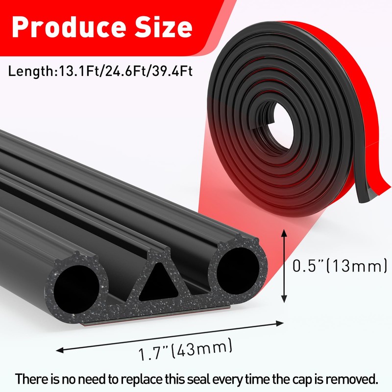 CHUANJI Tonneau Cover Seal, Truck Topper Seal Rubber Weather Stripping