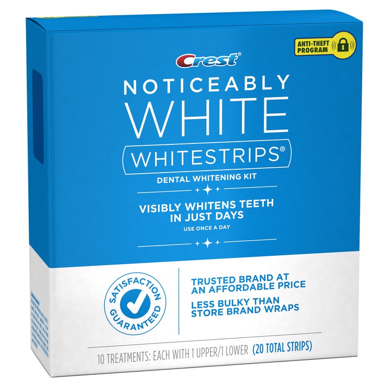 Crest 3D Whitestrips, Noticeably White, Teeth Whitening Strip Kit, 20