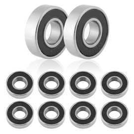 Uadme Ball Bearing 6001 2RS, Pack of 10 Rubber Sealed Deep Groove Ball Bearings 12 x 28 x 8 mm for Industrial Machinery Cars Ships Household Appliances, Low Friction