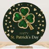 Leowefowa 6.5x6.5ft Polyester Happy St. Patrick's Day Round Backdrop Cover