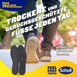 Scholl Fresh Insoles, Odour Eliminator Shoe Insoles with Odour Neutralising Activated Carbon - Ideal for Sweaty or Smelly Trainers, Custom-Fit Shoe Insoles, 36-46, 1 Pair