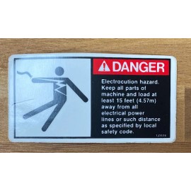 Link-Belt Danger Electrocution Hazard Decal 2.5”x 4.74” Link-belt 1J3616 Sticker Label