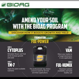 BioAg Ful-Power Liquid Organic Humic Acid Amendment - Fulpower Increases Yield in Hydroponics, Soil, Soilless Media - Plant Nutrient (2.5 gal)