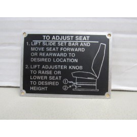 US Military HMMWV Driver Data Plate Seat Adjuster for Highback Seats Humvee NOS