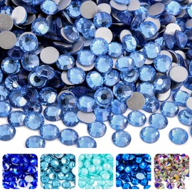 Blinginbox Non Hotfix Glass Rhinestones for DIY Crafts Phone Shoes, Wedding Decoration 1440pcs (1.9-2.0mm) SS6 Lt.Sapphire