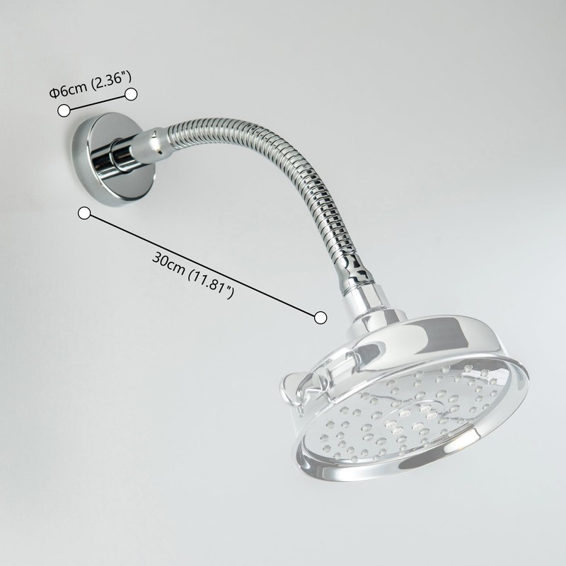 DOUBLUOEG Adjustable Shower Arm, Chrome 11.8 Inches Shower Head Extension