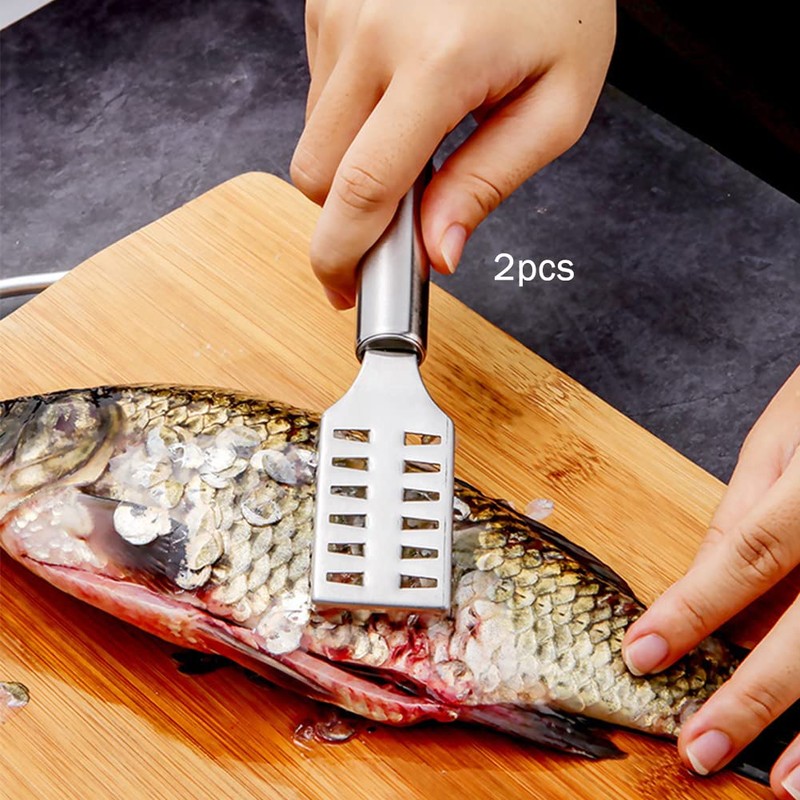 2 Pieces Fish Scaler Tool, Stainless Steel Skin Remover Fish