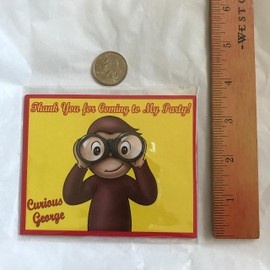 Curious George Party Favors Supplies Decorations Gift Bag Label Stickers ONLY 3.75" x 4.75" -12 pcs