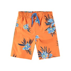 Kanu Surf Boys' Avalon Quick Dry UPF 50+ Beach Swim Trunk, Driftway Orange, 14-16