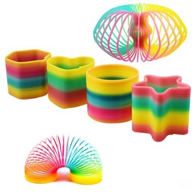 YANGWEN Rainbow Spiral Springs, 4 Pieces Magic Slinky Rainbow, Ideal for All Children, Children's Parties, Gifts, Party Bags, Prizes