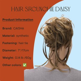 CAISHA by PRETTYSHOP Jumbo Scrunchie Braided Updo Wavy Messy Bun Hairpiece Brown Blonde Mix G23D