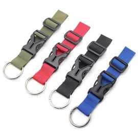 Luggage Backpack Hanging Buckle, 4 Pcs 4 Color 6.88 Inch x 1.18 Inch Adjustable Luggage Backpack Buckle for Attachment Travel Accessories (4)