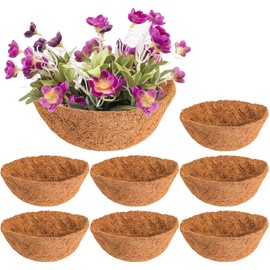 Tebery 8 Packs 12" Hanging Basket Liner, 12 Inch Coco Fiber Liners for Planter Flower Pot, Wall Hanging Planter Replacement, Round Coconut Fiber Liners, 30CM