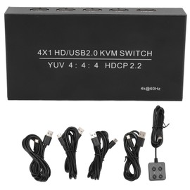 HD Multimedia Interface KVM Switcher Professional 4 Port 4K 60Hz USB 2.0 HD Multimedia Interface Switch for Computer TV Box PC