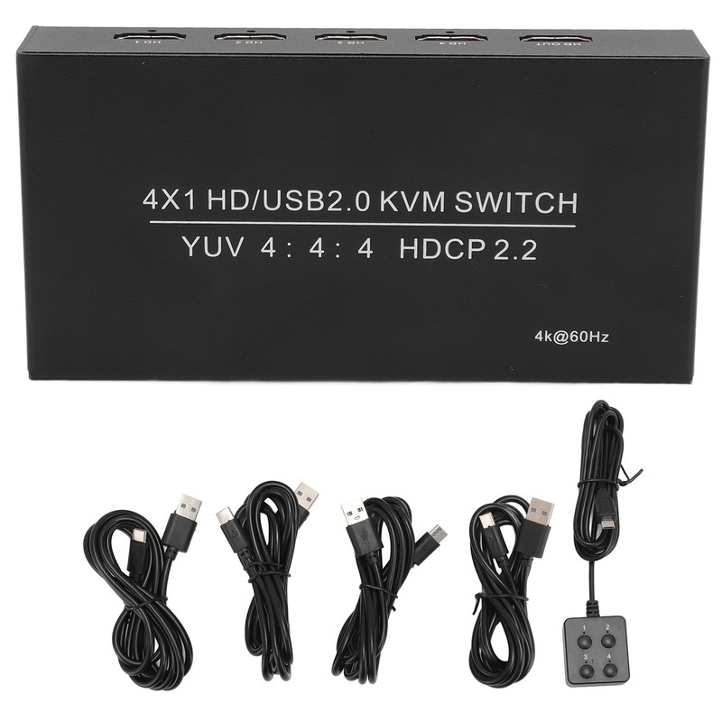 HD Multimedia Interface KVM Switcher Professional 4 Port 4K 60Hz