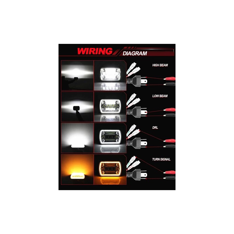Unbranded Pair 5x7'' 7x6 LED Headlight DRL For International 9900i
