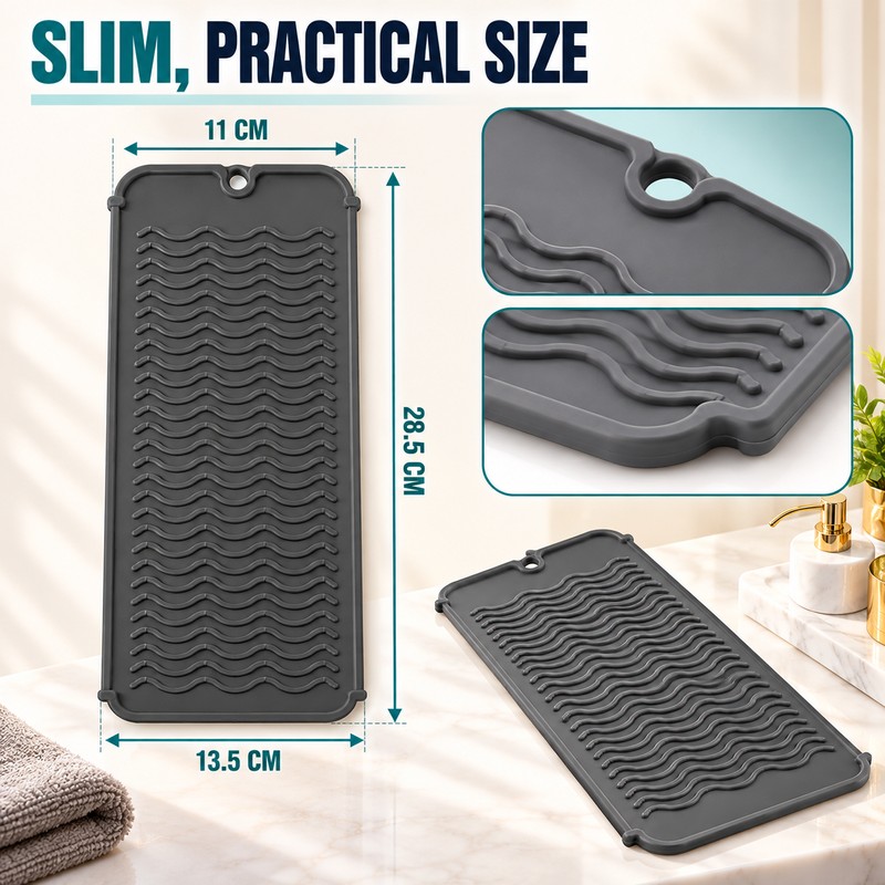 Silicone Heat Resistant Mat for Hair Styling Tools – Flexible