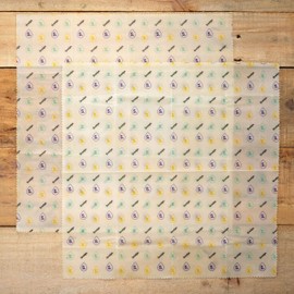 Smidge Beeswax Wrap Kitchen Set of 3, Reuseable & Compostable, 100% Organic, Natural & Washable, Eco-Friendly, Patterned