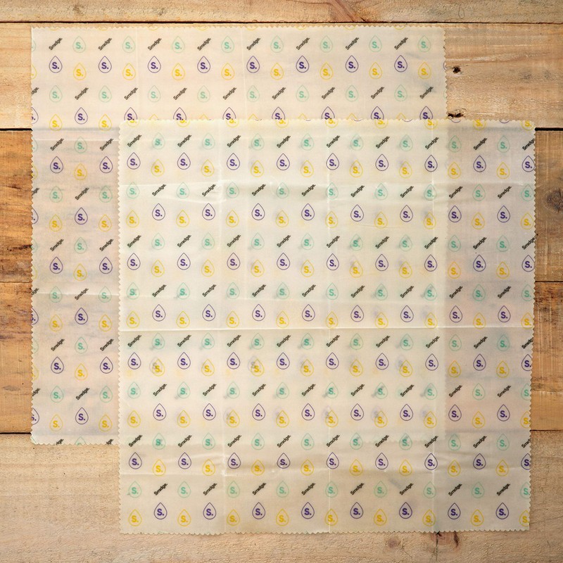 Smidge Beeswax Wrap Kitchen Set of 3, Reuseable & Compostable,