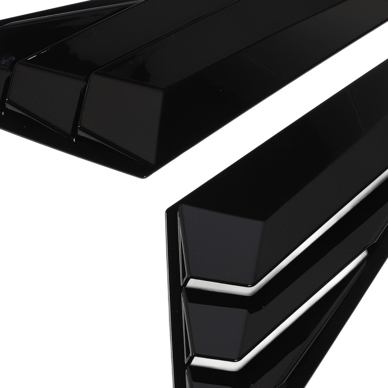 2PCS Rear Side Window Louver Gloss Black Sporty Look Scratch