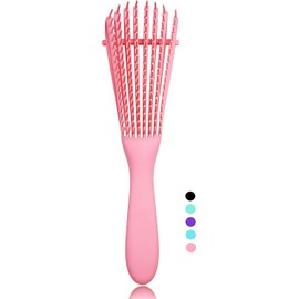 Cepillo para desenredante fácilmente Cabello Rizado Cepillo,Peine de Pulpo plastico,Minimiza Dolor y Daños,Desenreda Todo Tipo de Cabello,Exfoliando Tu Cuero Cabelludo,Hacer que Cabello Lmpio y Suave (Rosa)