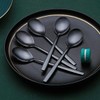 Black Dinner Spoons 6 Pieces, Kyraton 19cm Stainless Steel Titanium