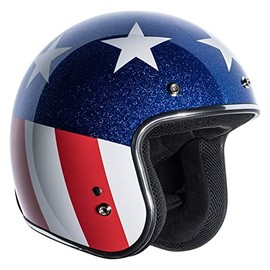 TORC T50/Del Mar Open Face 3/4 Motorcycle Helmet with Color/Graphic DOT Approved (Gloss White Captain, Small)