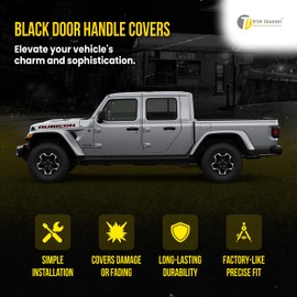 Trim Illusion Snap On Gloss Black Car Door Handle Cover Trim Accessories Compatible with Jeep Wrangler 2018-2024 with Smart Key, DH6295BLK