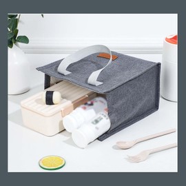 HUIKKJP Lunch Bag, Lunch Bag, Cold Retention, Large Capacity, Insulated Bag, Thick Thermal Bag, Outdoor, Camping, Tote Bag, Picnic, Work, School, Picnic, Work, Office, Travel, Unisex (Blue)