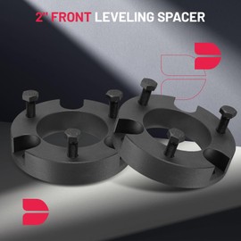 BDFHYK 2" Front leveling kit fit Compatible 1999-2006 Tundra 2WD 4WD, 1999-2006 Sequoia 2x2 4x4 - Suspension Strut Upper Top Aluminum Black Spacers