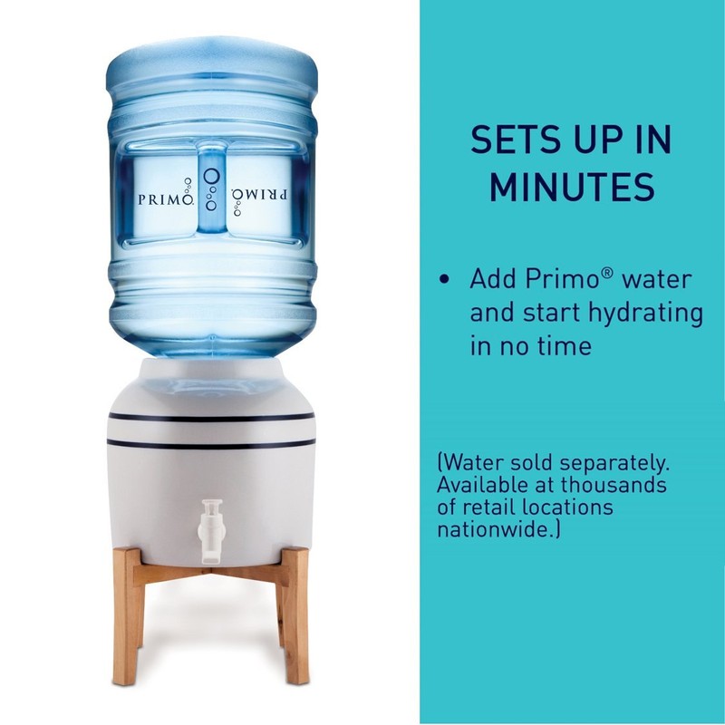 Primo Ceramic Countertop Water Jug Dispenser/Crock with Stand, Water Dispenser