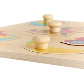 HABA Grasping Puzzle First Words - Wooden Puzzle with Large Handles for First Words Learning, Discovering Colours and Recognizing Shapes, from 12 Months - 2011813001