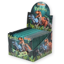 Lutz Mauder Children's Plaster Display Set with 20 Dinosaur Plaster Letters with 10 Plasters in 2 Sizes (200 Individual Plasters), Nursery, Nursery, Doctor, Hort, Educator, Birthday, Guest Gift