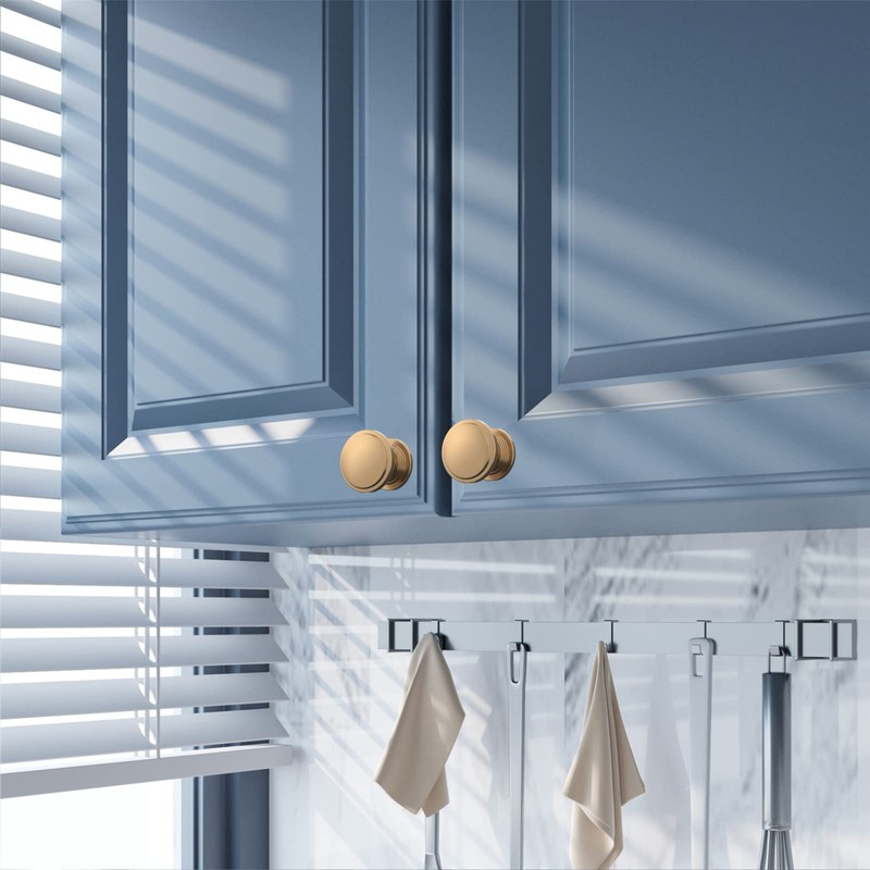 Amerdeco 10 Pack 1-1/4 inch Kitchen Cabinet Knobs Champagne Bronze