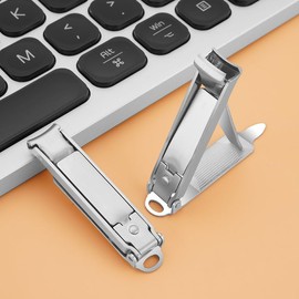 Folding Nail Clippers Portable Nail Clippers with File, Ultra Sharp, Travel Size, Keychain Clippers Set (A)