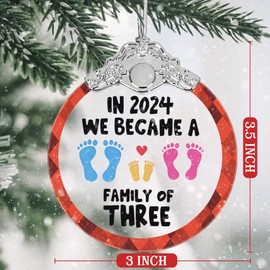 Family Christmas Ornaments, Babys First Christmas Ornament 2024, Christmas Decoration, Stained Glass Christmas Tree Ornaments, Christmas Ornaments Clearance, 2024 Gift Ornament, Gifts for New Parents