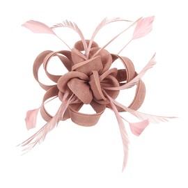 dressfan Fascinator Hat Headpiece Womens Vintage Wedding Headband Mesh Feather Derby Hat 20s 50s Hair Accessories Headwear for Kentucky Derby/Wedding/Cocktail/Tea Party,Pink