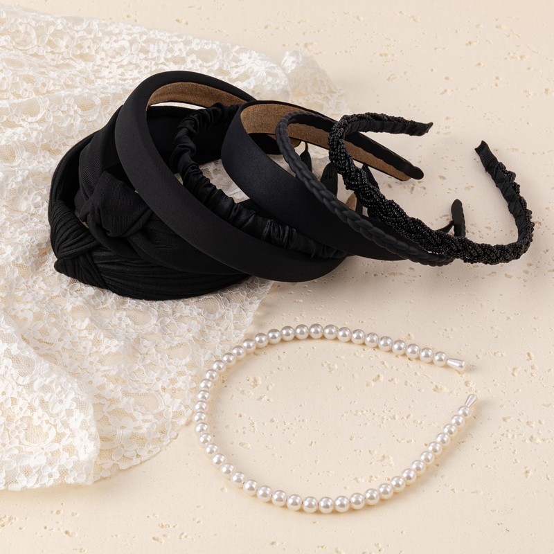 Brown Headbands for Women Girls Non Slip Floral Padded Hairbands