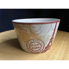 222 Fifth Joyeux Noel Gold" Eiffel Tower Appetizer Rice Bowl Paris France French