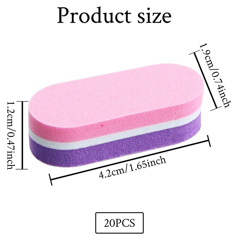 Nail Buffer Blocks 20 Pieces Double-Sided Mini Nail Files for