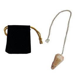 Pandiui23 Pandiui23 Sonnenstein-Natursteinpendel, Kristallpendel, sechseckiges Vintage-Kristallpendel fr Wnschelrute, Chakra-Reiki-Wahrsagung Wicca-Meditationspendel (Sonnenstein)