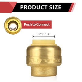 (Pack of 20) EFIELD 3/8 Inch Plug End Cap Push-Fit Fitting to Connect Pex, Copper, CPVC with a Disconnect Tool