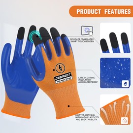 JSBAGGT Electrical Gloves 2PCS 400V Orange and Blue Voltage Resistance Electrician High Voltage, Flame Retardant Touchscreen Working Gloves with Rubber