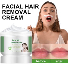 Facial Depilatory and Hair Removal Cream for Women, Aloe Vera Facial Hair Removal Cream for Upper Lip and Chin for Face Hair Remover for Body Sensitive Skin Gentle and Non-Irritating (2PCS)