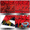 Spider Web Happy Birthday Photography Backdrop, 5x3ft City Skyline Buildings