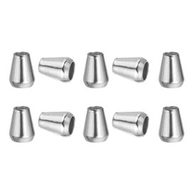 PATIKIL Metal Bell Stopper, 10 Pack Conical Cord Ends Lock Fastener Drawstring Rope End Stopper for Paracord, Camping, Hiking, Shoelace Replacement, Silver