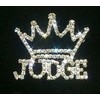 ejools #11883 Rhinestone Judge with Crown Pin